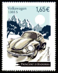 timbre Andorre Att N° légende : Volkswagen 1303 S