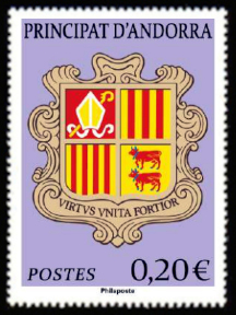 timbre Andorre Att N° légende : Blason Andorre