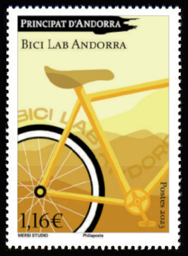 timbre Andorre Att N° légende : Bici Lab Andorra