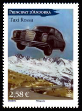 timbre Andorre Att N° légende : Taxi Rossa