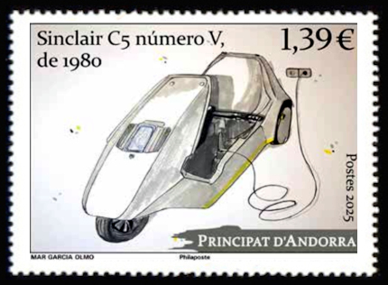 timbre Andorre Att N° légende : Sinclair C5