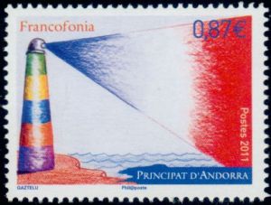 timbre Andorre N° 705 légende : Francophonie