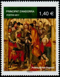 timbre Andorre N° 706 légende : Prédelle de Prats