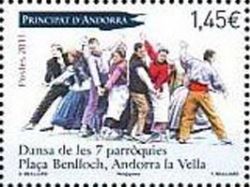 timbre Andorre N° 712 légende : Danse folklorique