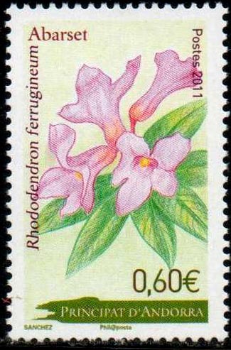 timbre Andorre N° 713 légende : Flore