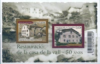 timbre Andorre N° F721 légende : Maison de la vallée