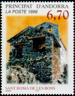 timbre Andorre N° 482 légende : Saint Roma de Les Bons