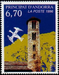 timbre Andorre N° 483 légende : Santa Coloma