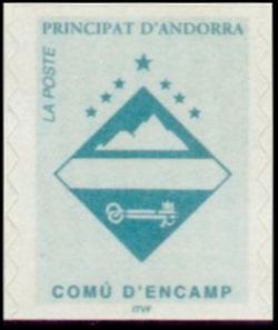timbre Andorre N° 485 légende : 'Comû d'Encamp''