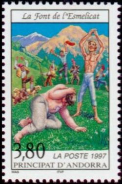 timbre Andorre N° 495 légende : Légendes andorranes