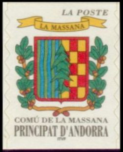 timbre Andorre N° 512 légende : 'Comu de la Massana''