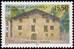 timbre Andorre N° 522 légende : La Maison Rull à Sispony