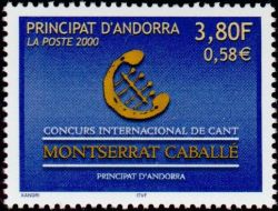 timbre Andorre N° 527 légende : Concours international de chant Montserrat Caballé