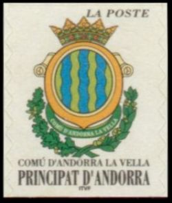 timbre Andorre N° 528 légende : Commune d'Andorre la Vieille