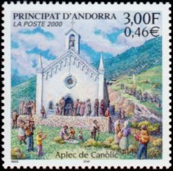 timbre Andorre N° 531 légende : Fête de Canolic