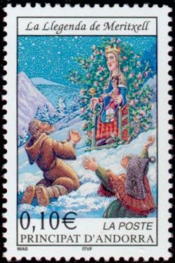 timbre Andorre N° 559 légende : Armoiries