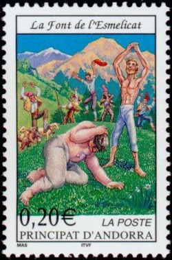 timbre Andorre N° 560 légende : Armoiries