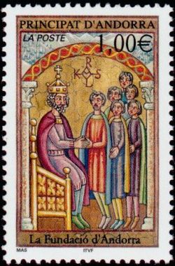 timbre Andorre N° 562 légende : Armoiries