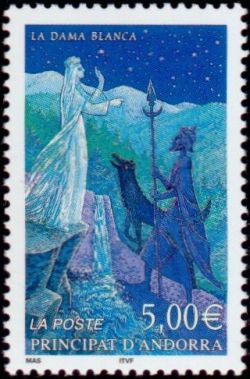 timbre Andorre N° 564 légende : Armoiries