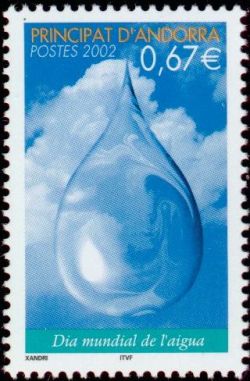 timbre Andorre N° 568 légende : Journée mondiale de l'eau