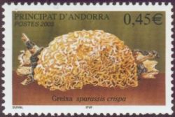 timbre Andorre N° 584 légende : Champignon