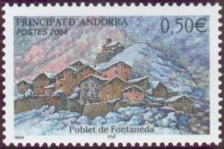 timbre Andorre N° 597 légende : Village de Fontaneda