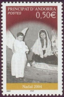 timbre Andorre N° 603 légende : Noël