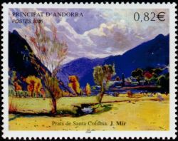 timbre Andorre N° 615 légende : Près de Saints Colona