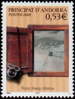 timbre Andorre N° 617 légende : photo du fond Josep Alsina