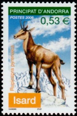 timbre Andorre N° 621 légende : Isard