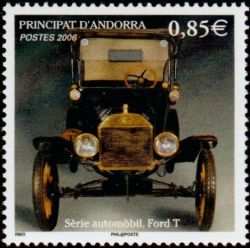timbre Andorre N° 630 légende : Automobile