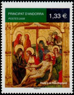 timbre Andorre N° 653 légende : Prédelle de Prats