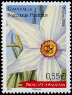 timbre Andorre N° 656 légende : Narcisse des poetes