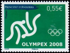 timbre Andorre N° 661 légende : Jeu0 olympiques d'été