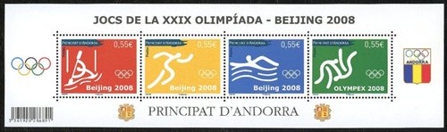 timbre Andorre N° 661A légende : Jeu0 olympiques d'été : Judo