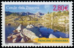 timbre Andorre N° 676 légende : Cercle dels Pessons