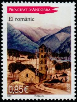 timbre Andorre N° 679 légende : Art roman