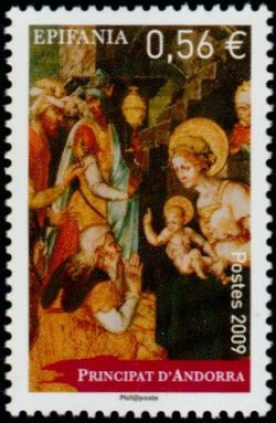 timbre Andorre N° 680 légende : Epiphanie