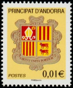 timbre Andorre N° 681 légende : Armoiries