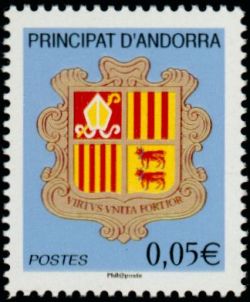 timbre Andorre N° 682 légende : Armoiries