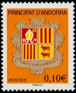 timbre Andorre N° 683 légende : Armoiries