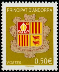 timbre Andorre N° 685 légende : Armoiries