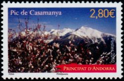 timbre Andorre N° 689 légende : Pic de Casamanya