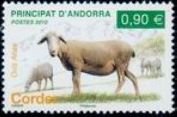 timbre Andorre N° 691 légende : Mouton