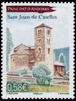 timbre Andorre N° 699 légende : Eglise Saint Joan de caselles