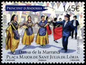 timbre Andorre N° 727 légende : Danse folklorique