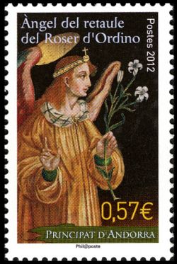 timbre Andorre N° 733 légende : Retable du rosaire d'Ordino