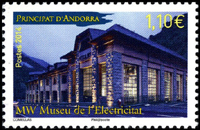 timbre Andorre N° 756 légende : Musée de l'électricité à Andorre
