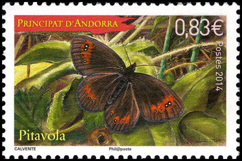 timbre Andorre N° 758 légende : Faune Papillon