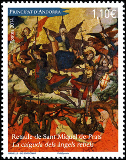 timbre Andorre N° 759 légende : Retable de Saint Miquel de Prats